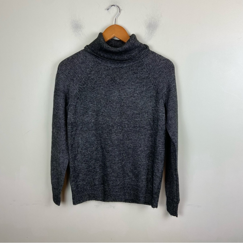 LOFT Grey Mixed‎ Weave Stitch Turtleneck Pullover Sweater Long Sleeve NWT Small